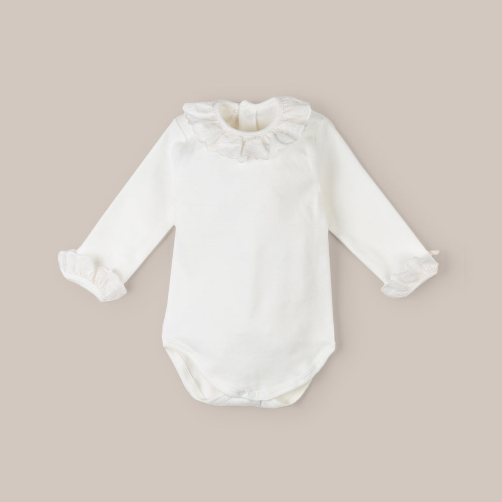Body Manga Larga Cuello Puntilla Solar