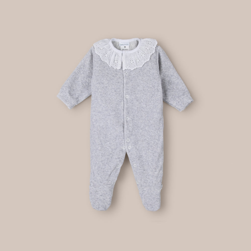 Pijama Bebé Terciopelo Cinza
