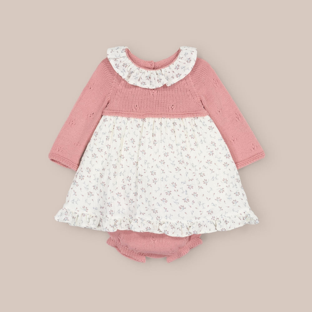 Vestido de bebê com tapa-fralda Jara