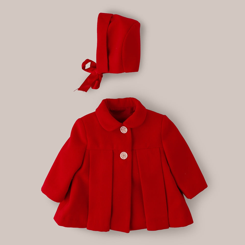 Cappotto in stoffa Ragazza con Cuffietta Pala