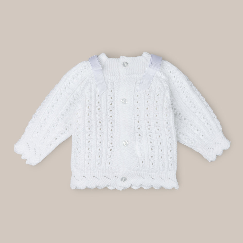 Pull bébé en laine géranium