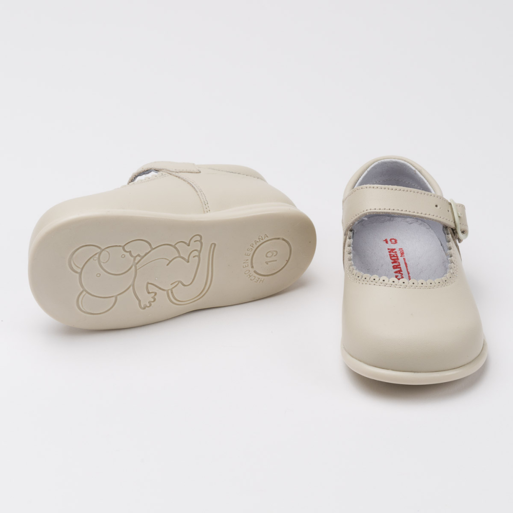 Mary Janes en cuir avec semelle