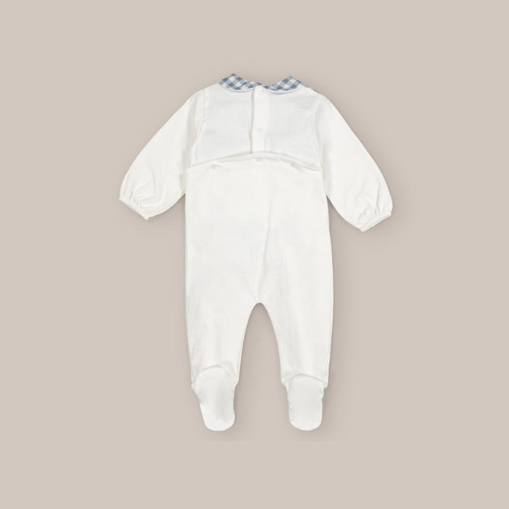 Babystrampler Vichy Blau