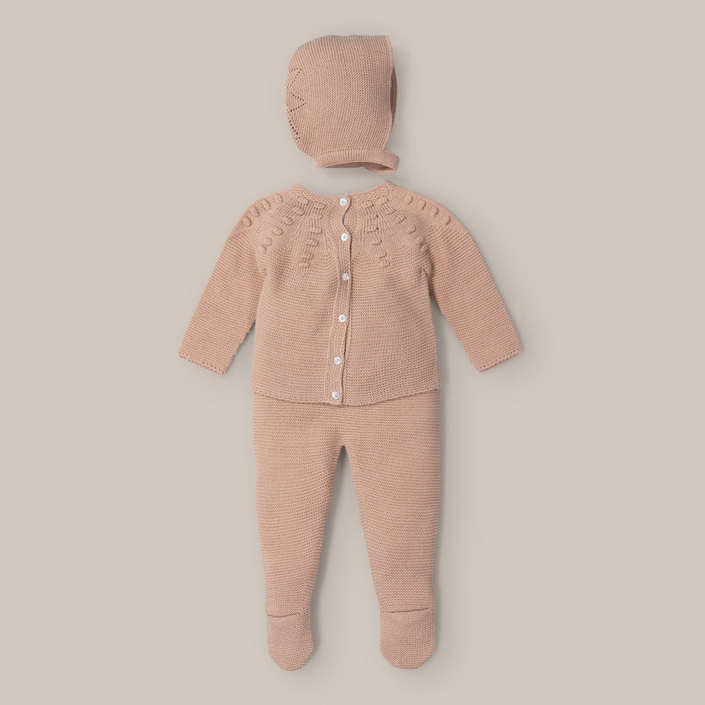 Ensemble bébé en tricot boule