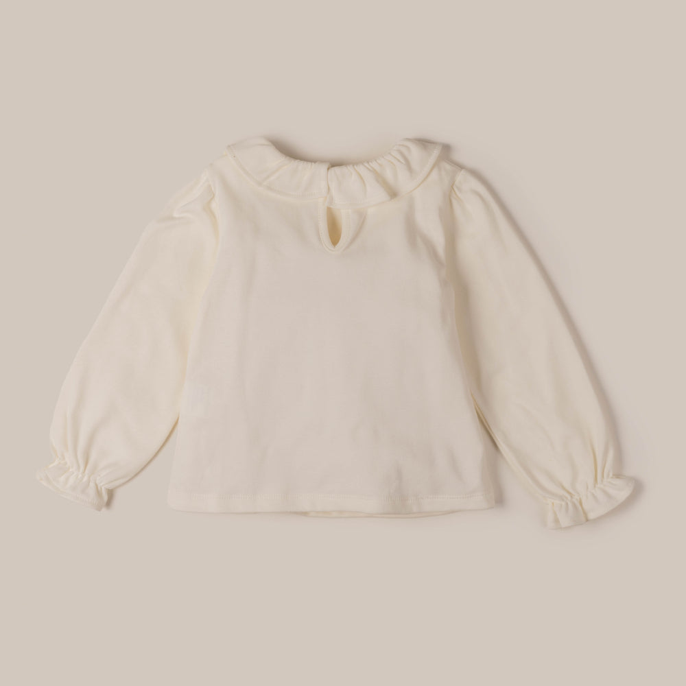 Blouse à volants en coton fille