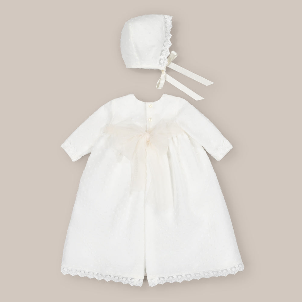 Jupe de baptême avec capuche en duvet