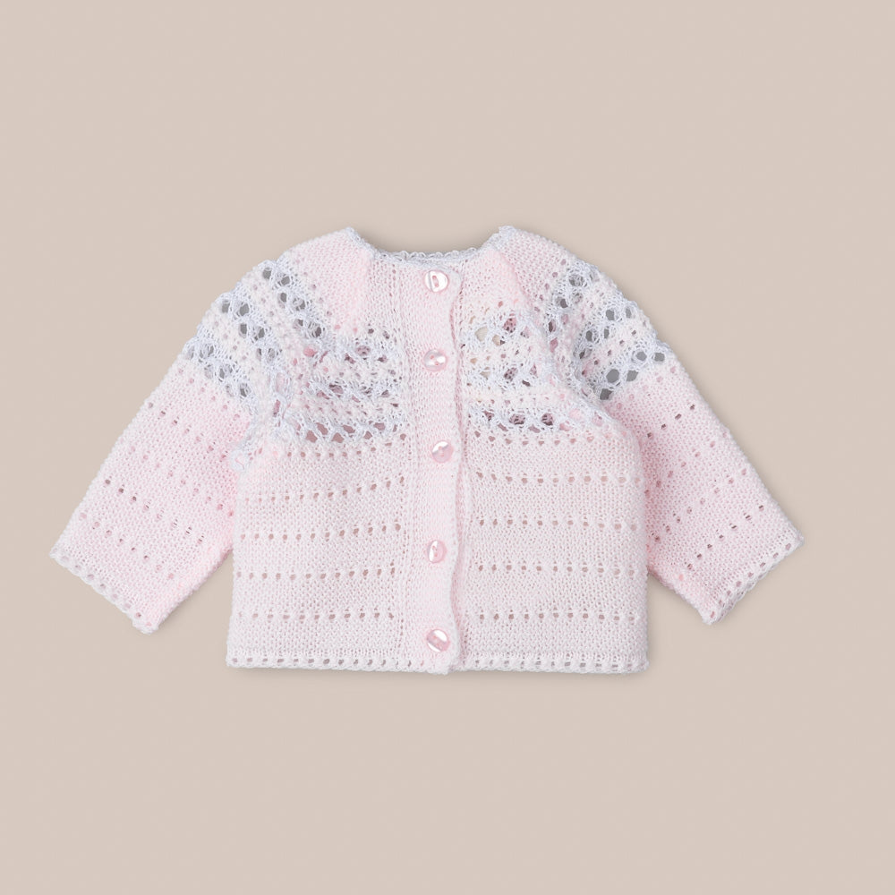 Babypullover mit Hohlsaum