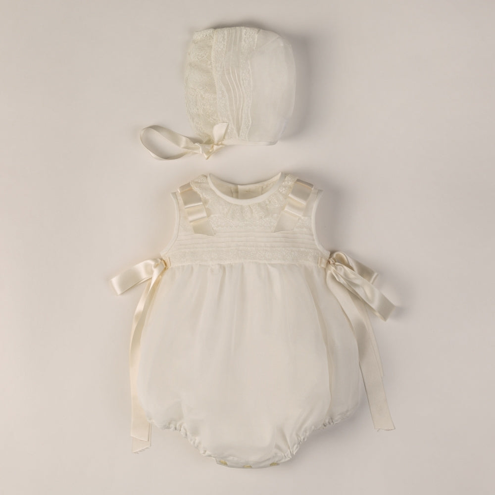 Romper Of christening with Bonnet Lorzas