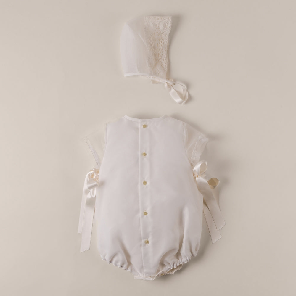 Pagliaccetti Battesimo Con Cuffietta Pizzo