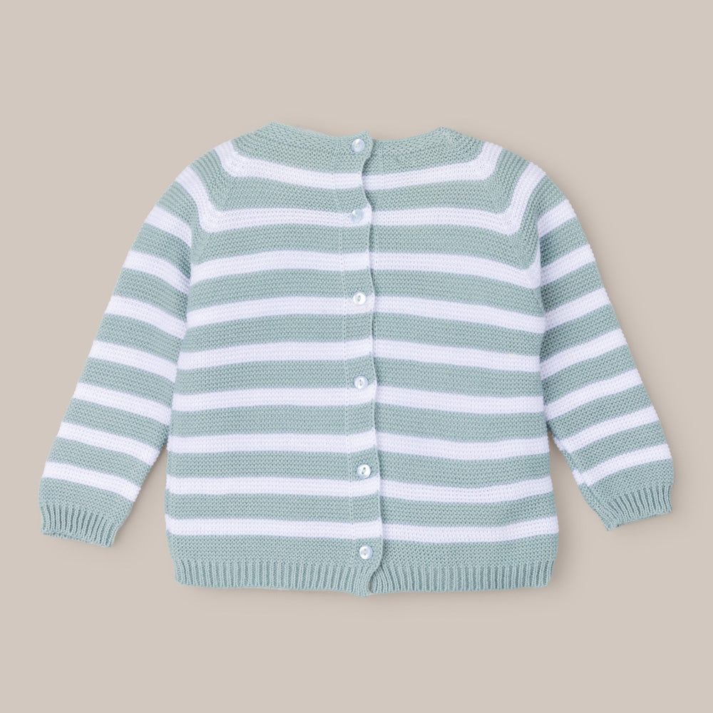 Sweater Baby Wool White/Powdered Green