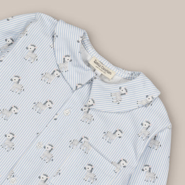 Blue zebra cotton pajamas
