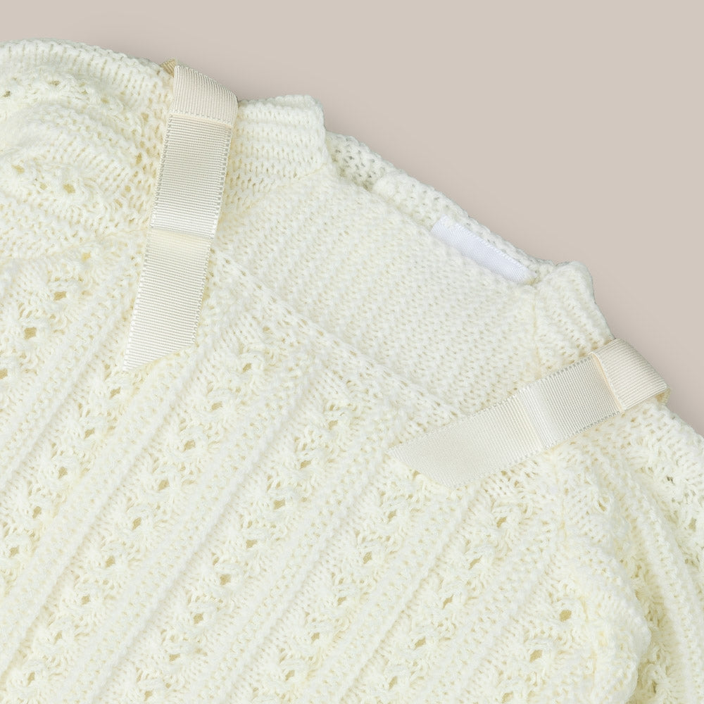 Pull bébé en laine géranium