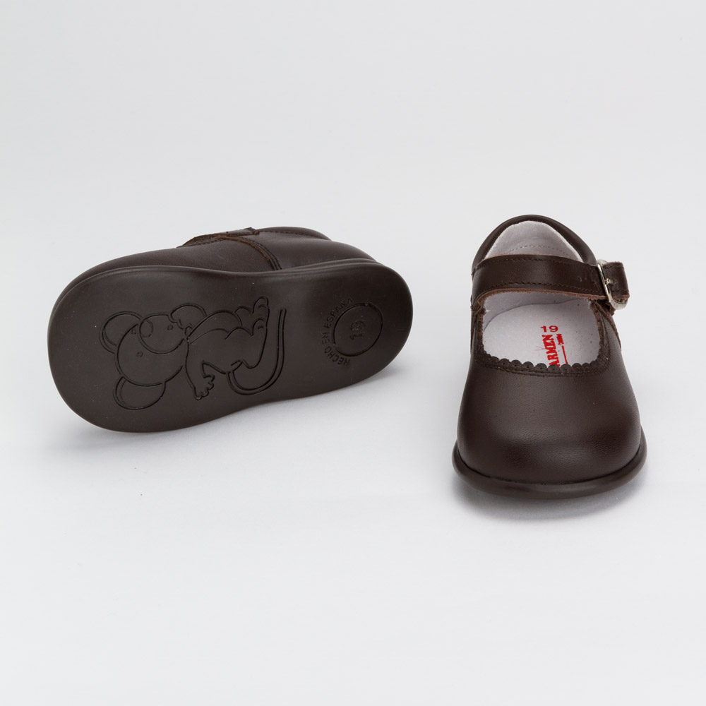Mary Janes en cuir avec semelle