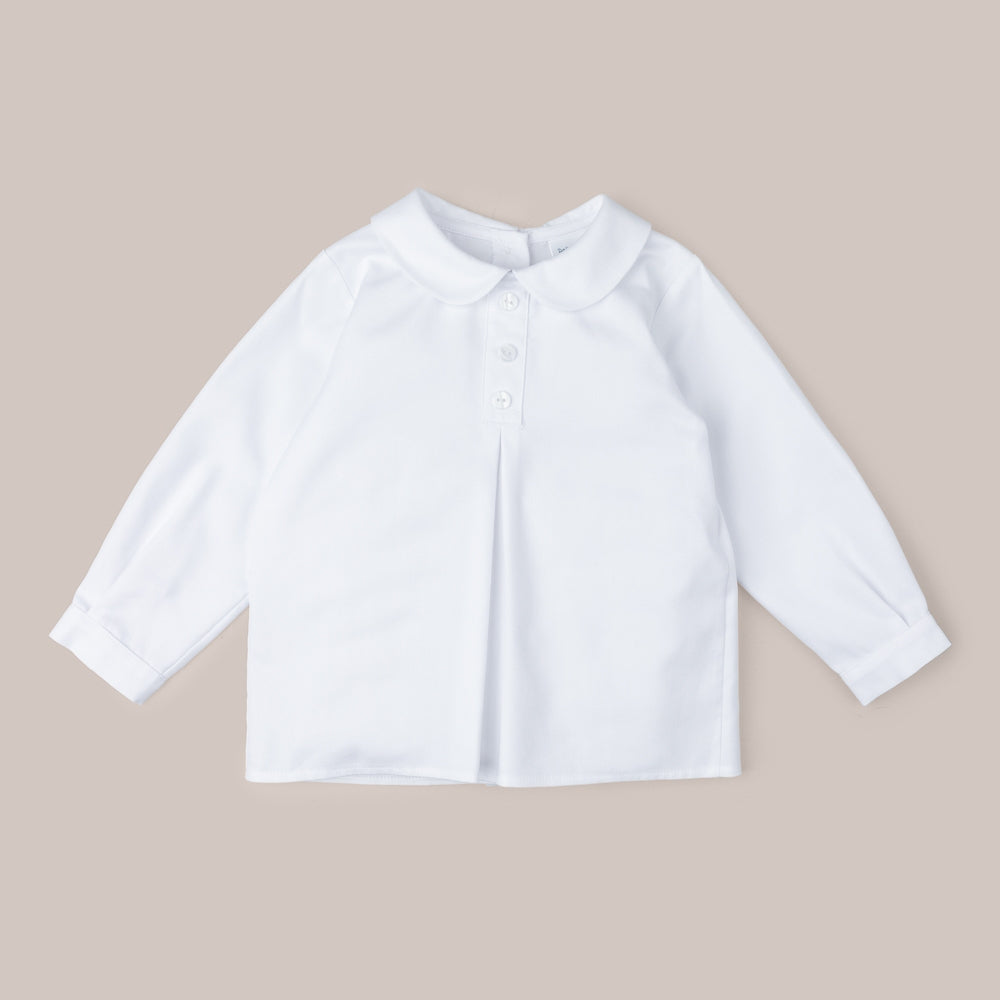 Chemise plissée à manches longues pour garçon