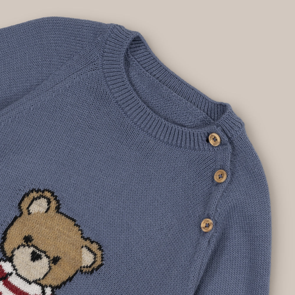 Bärenpullover aus Wolle für Jungen