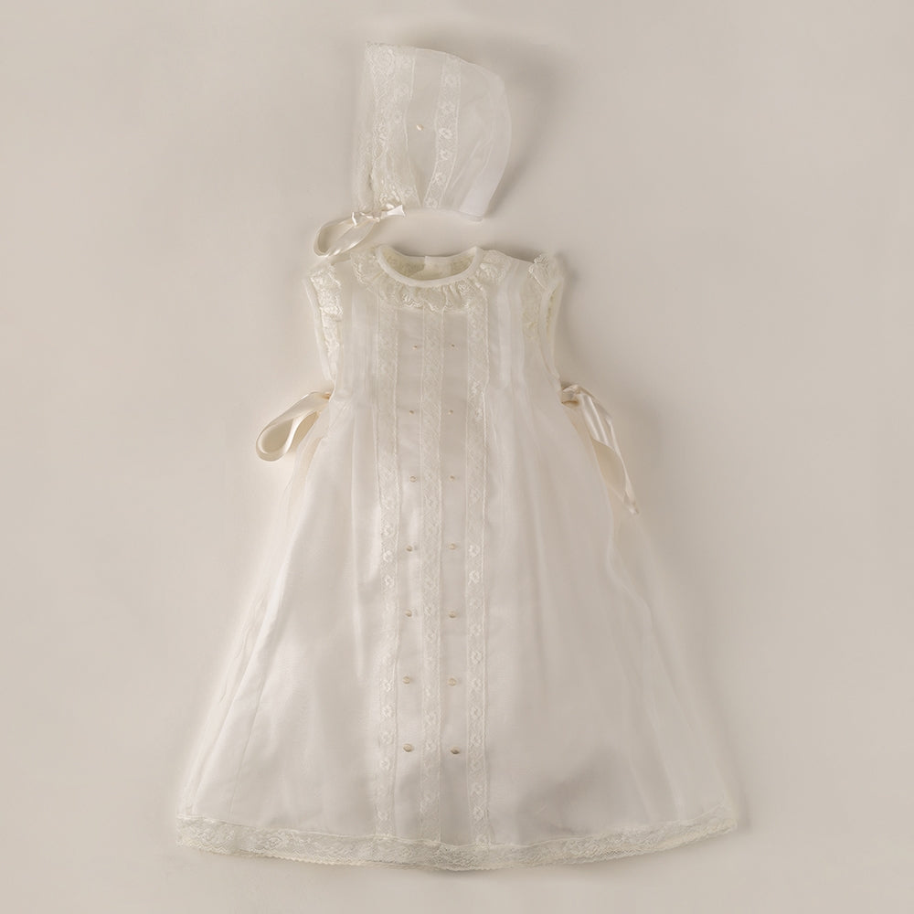 Long Baby Dress Of christening with Bonnet Bodoques