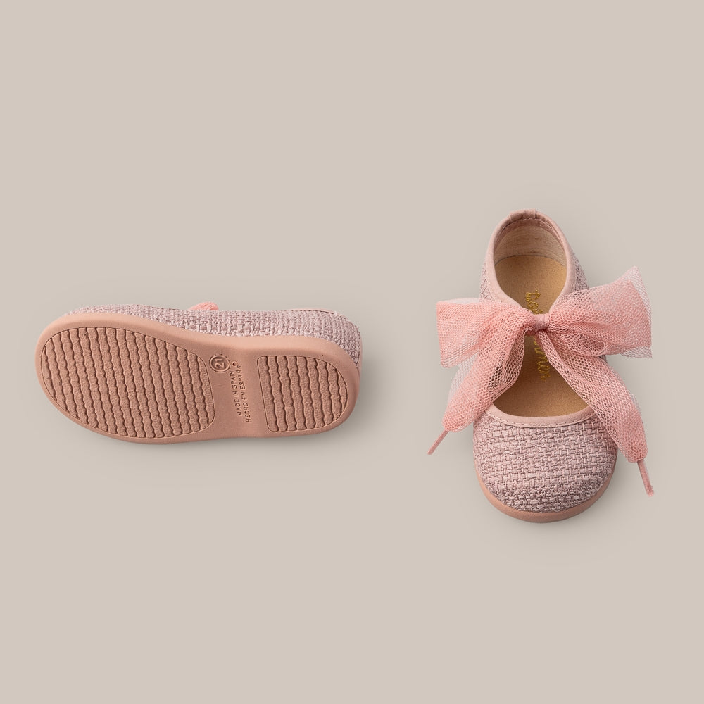 Chaussure à nœud en tulle pour fille