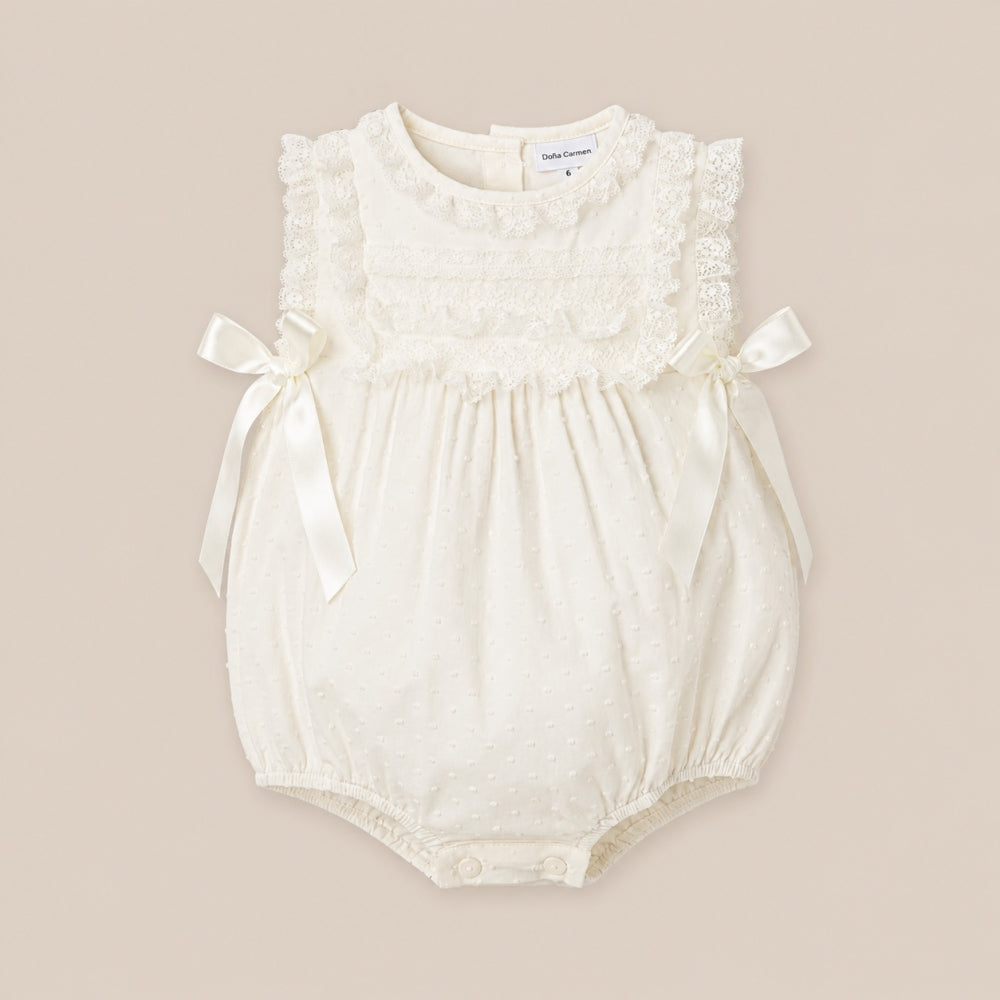 Romper christening silk