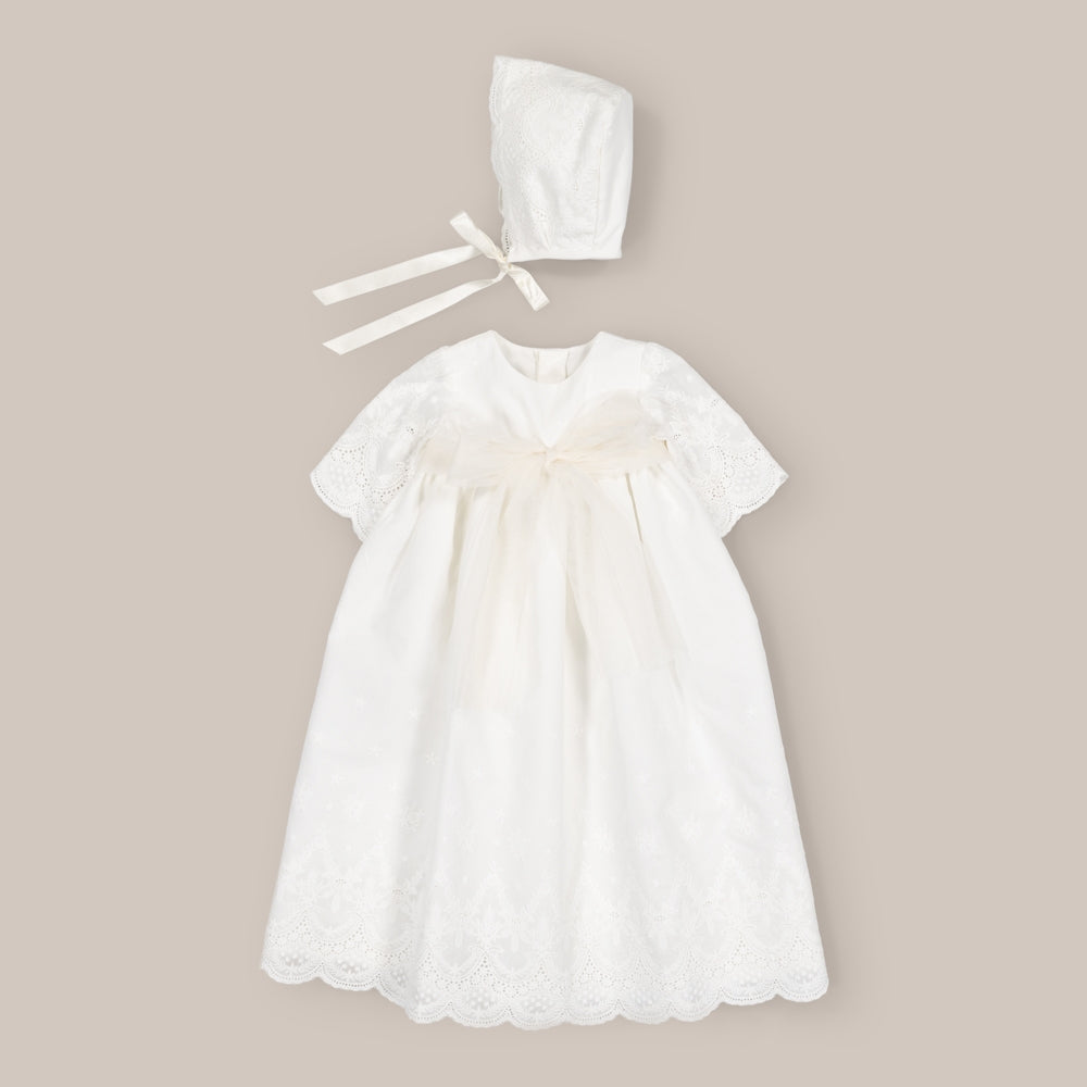 Jupe de baptême à capuche en coton