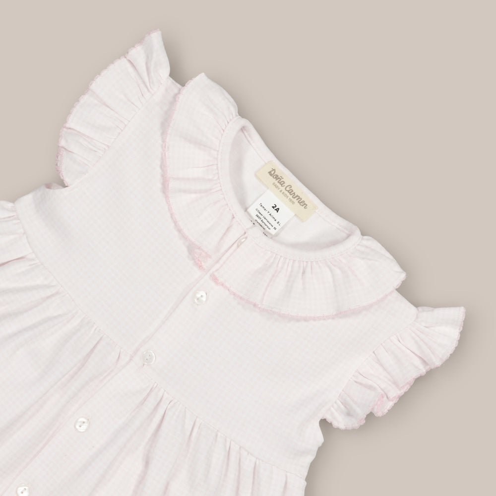 Kurzer Pyjama aus Vichy-Baumwolle