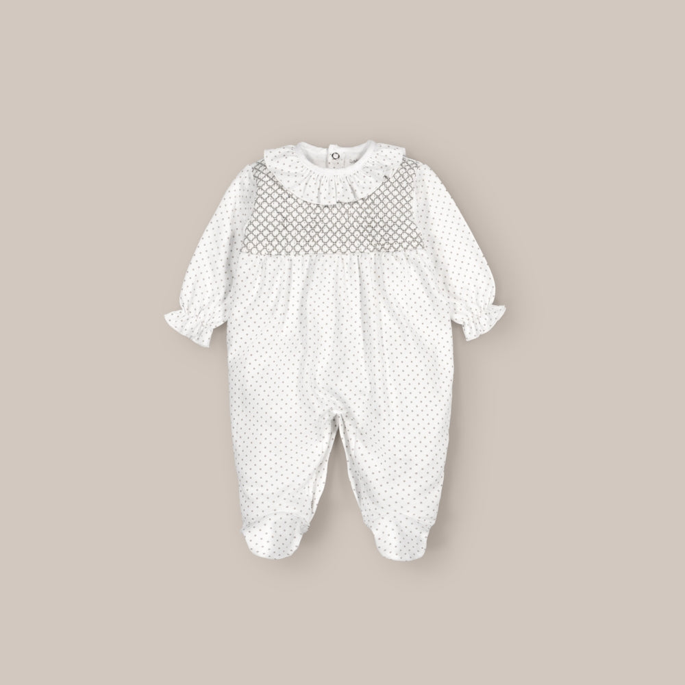 Pijama de borracha de algodão com bolinhas