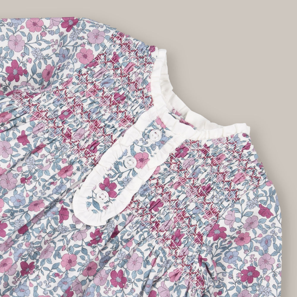 baby dress set Smock Malaga Pink