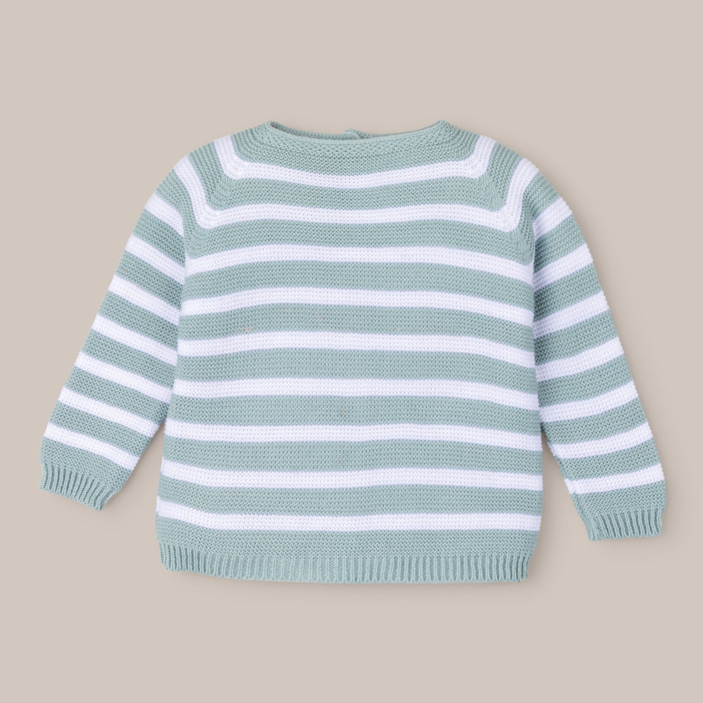 Sweater Baby Wool White/Powdered Green