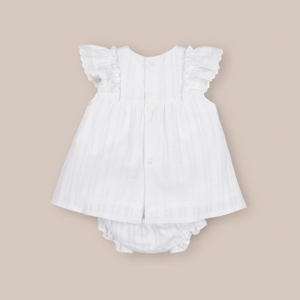 Vestido de bebê com tapa-fralda Bainha