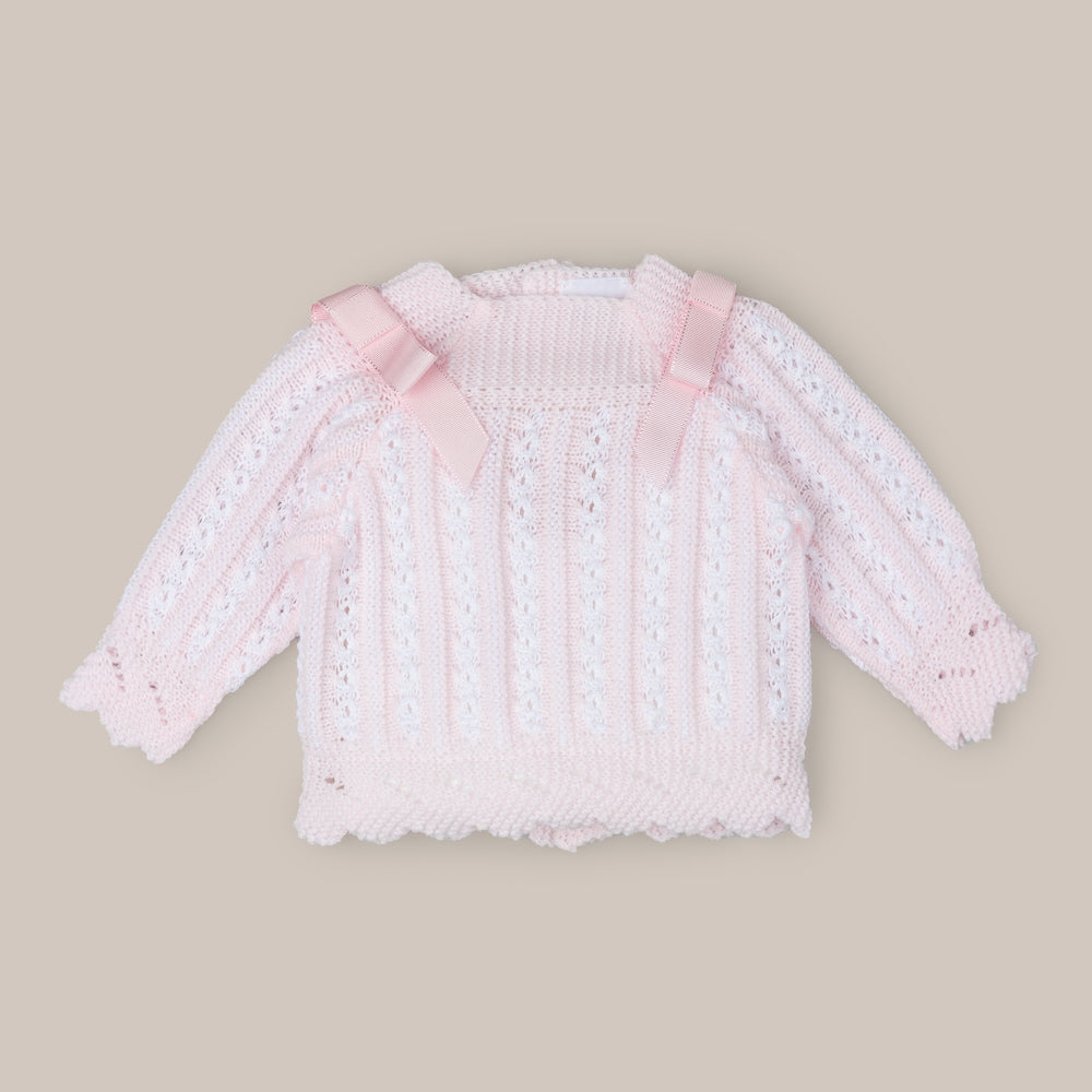 Pull bébé en laine géranium