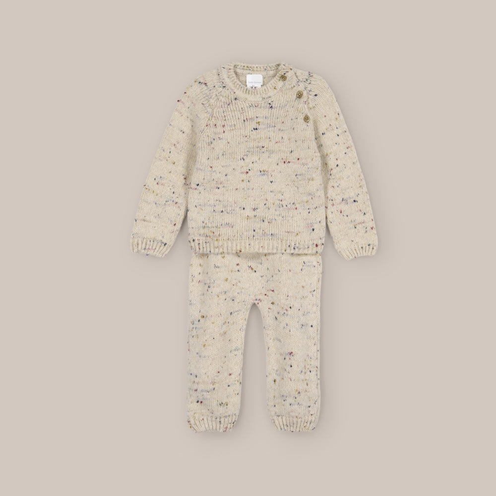 Baby-Set aus gesprenkelter Wolle