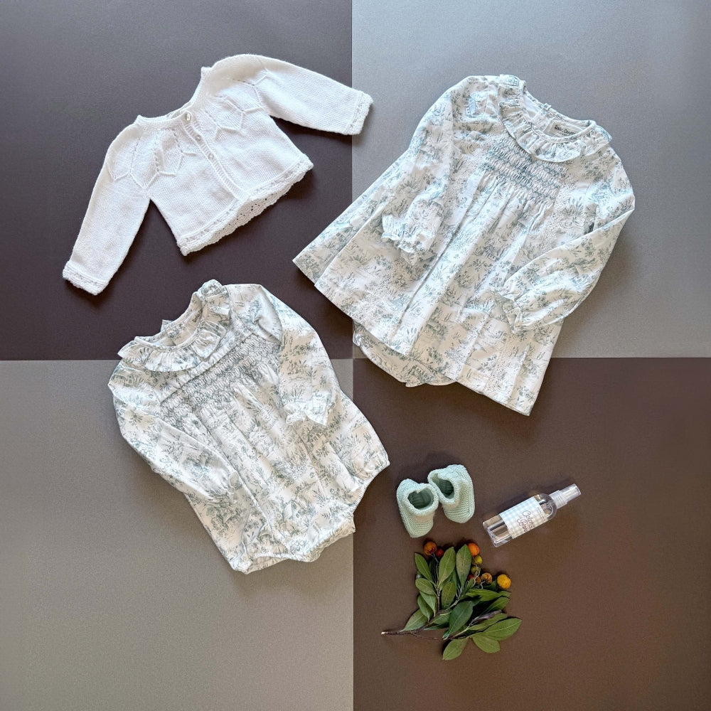 baby dress set Smock Toile