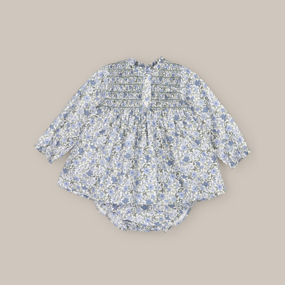 Baby dress set Smock Malaga Blue