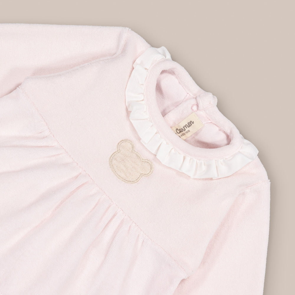 Conjunto de Veludo Osete Rosa