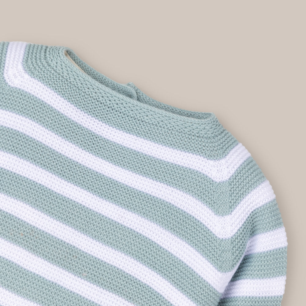 Sweater Baby Wool White/Powdered Green