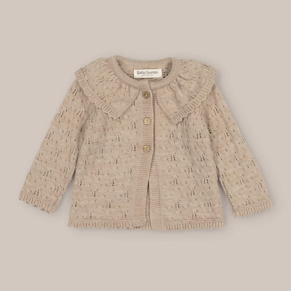 Cardigan Spelled Ruffle Girl