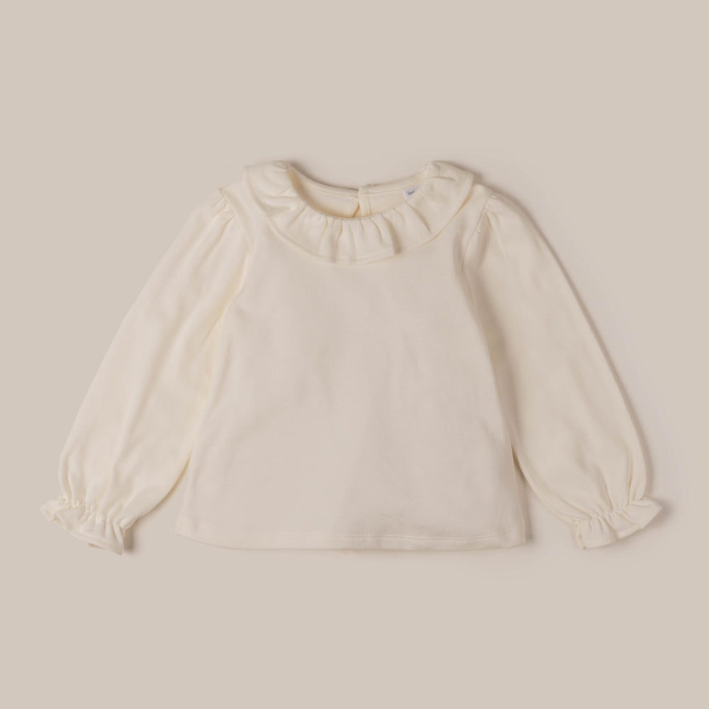 Blouse à volants en coton fille