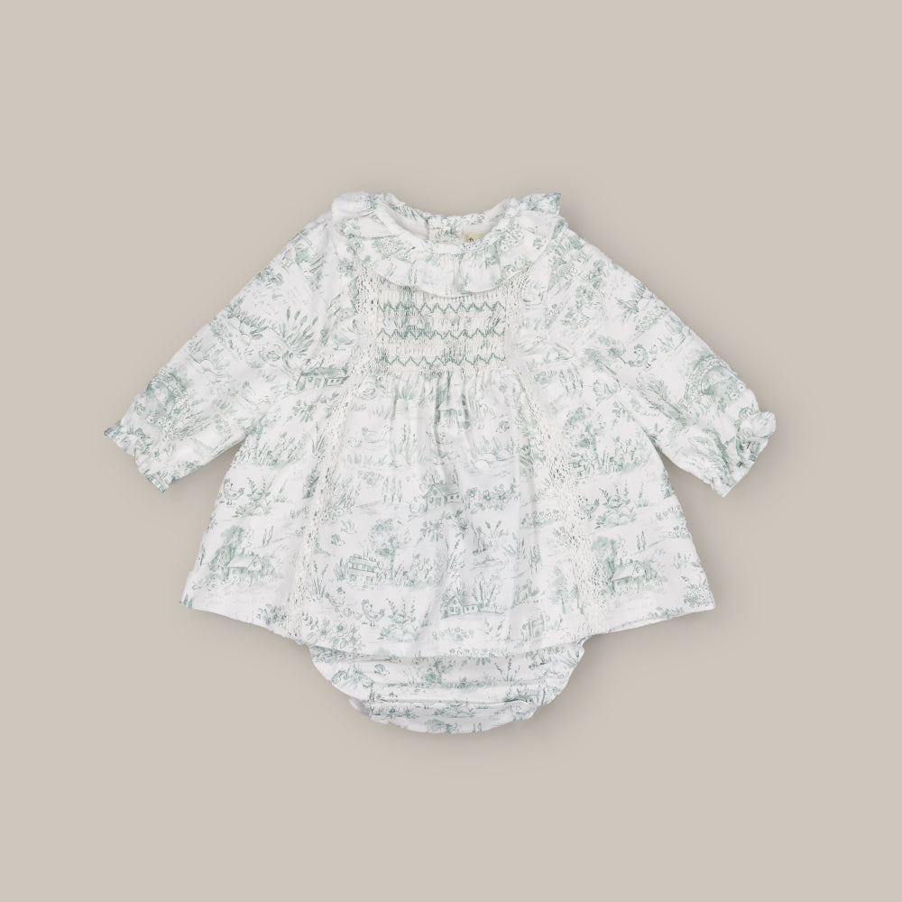 baby dress set Smock Toile
