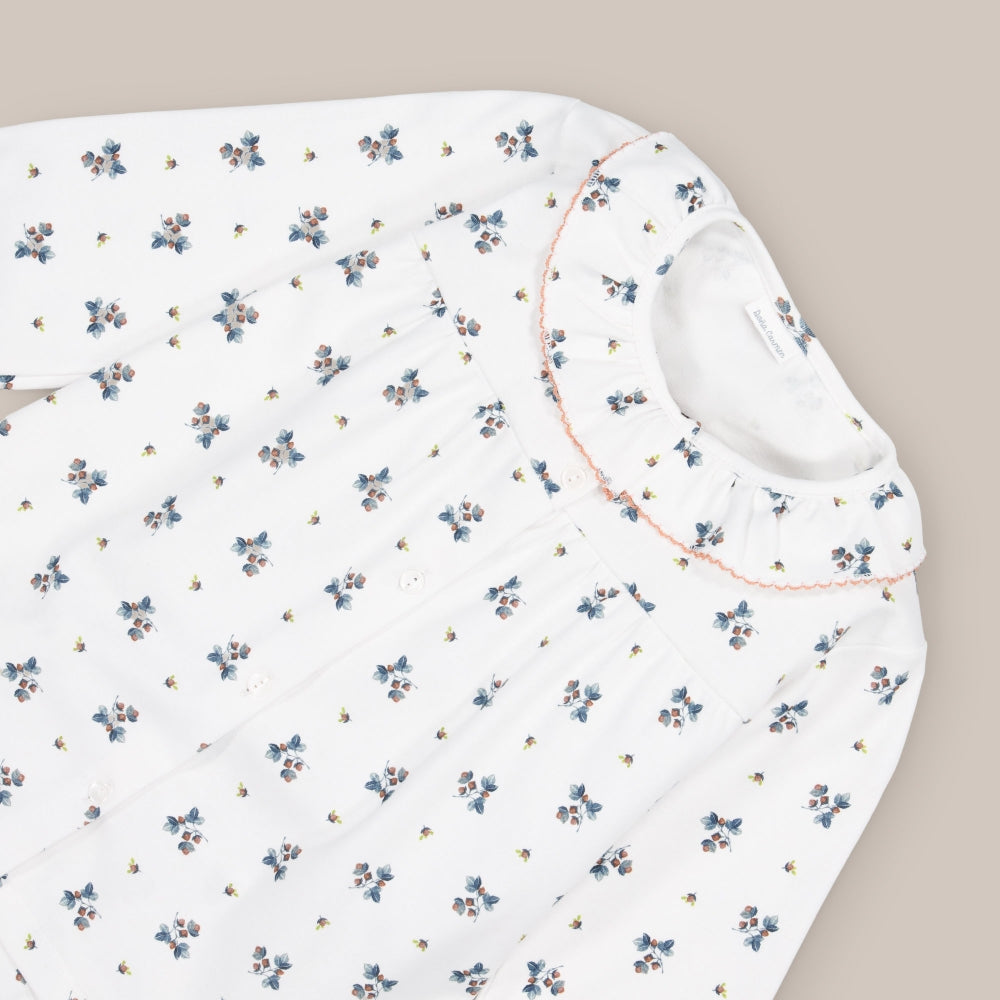 2-teiliger Pyjama aus Baumwolle mit Eichelrüschen