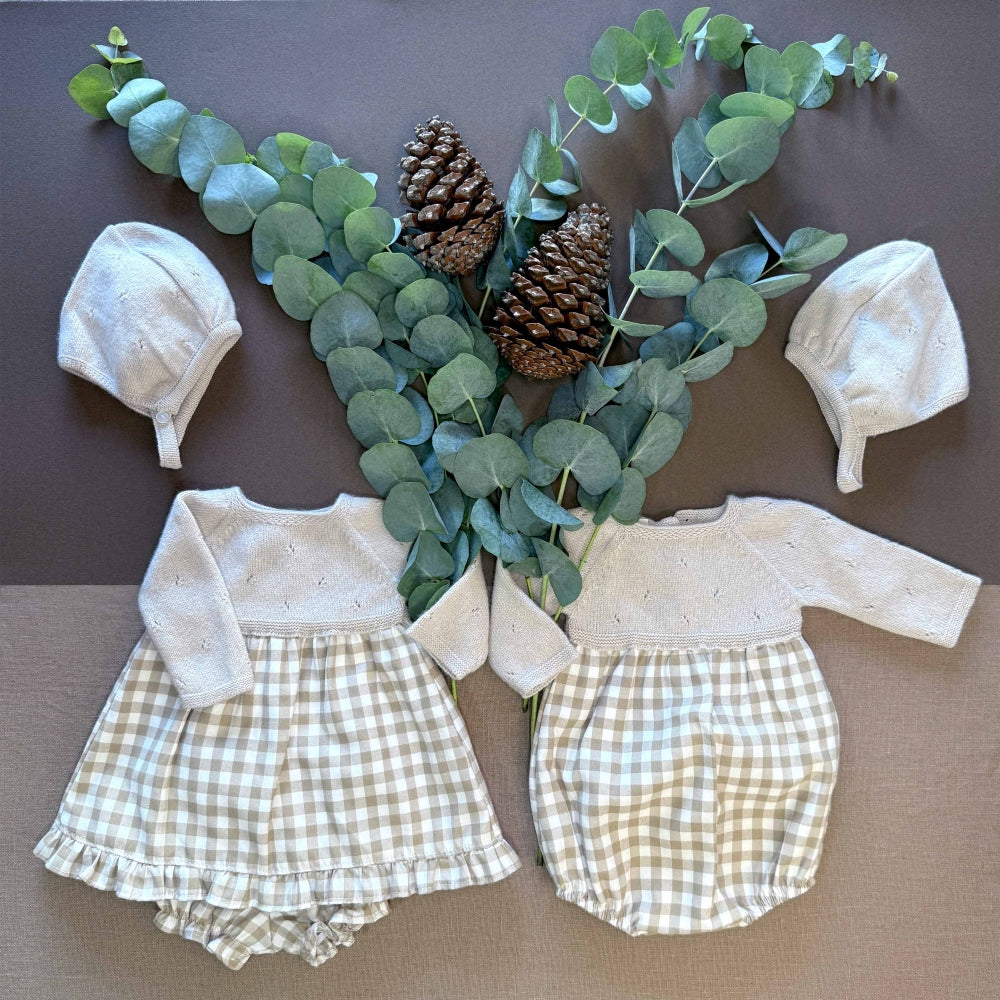 baby dress set Cashmere with Bonnet