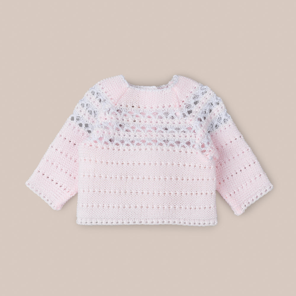 Babypullover mit Hohlsaum