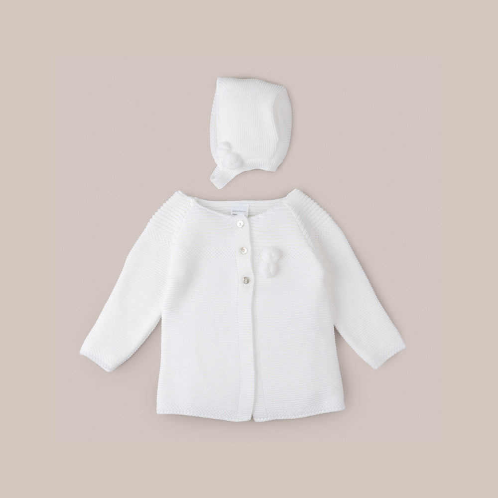 Cappotto in lana con pompon