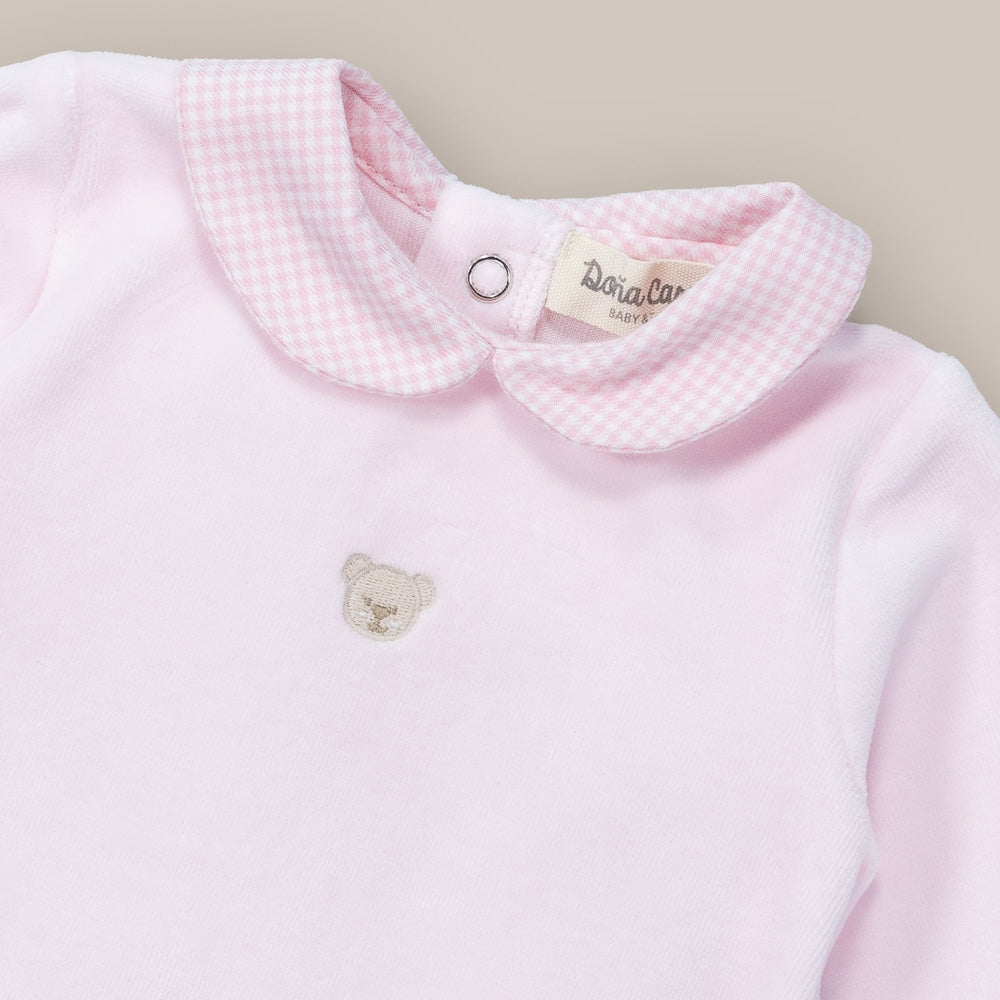 Conjunto Bebé Terciopelo Teddy Rosa