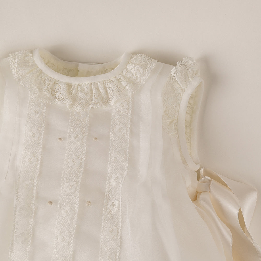 Long Baby Dress Of christening with Bonnet Bodoques