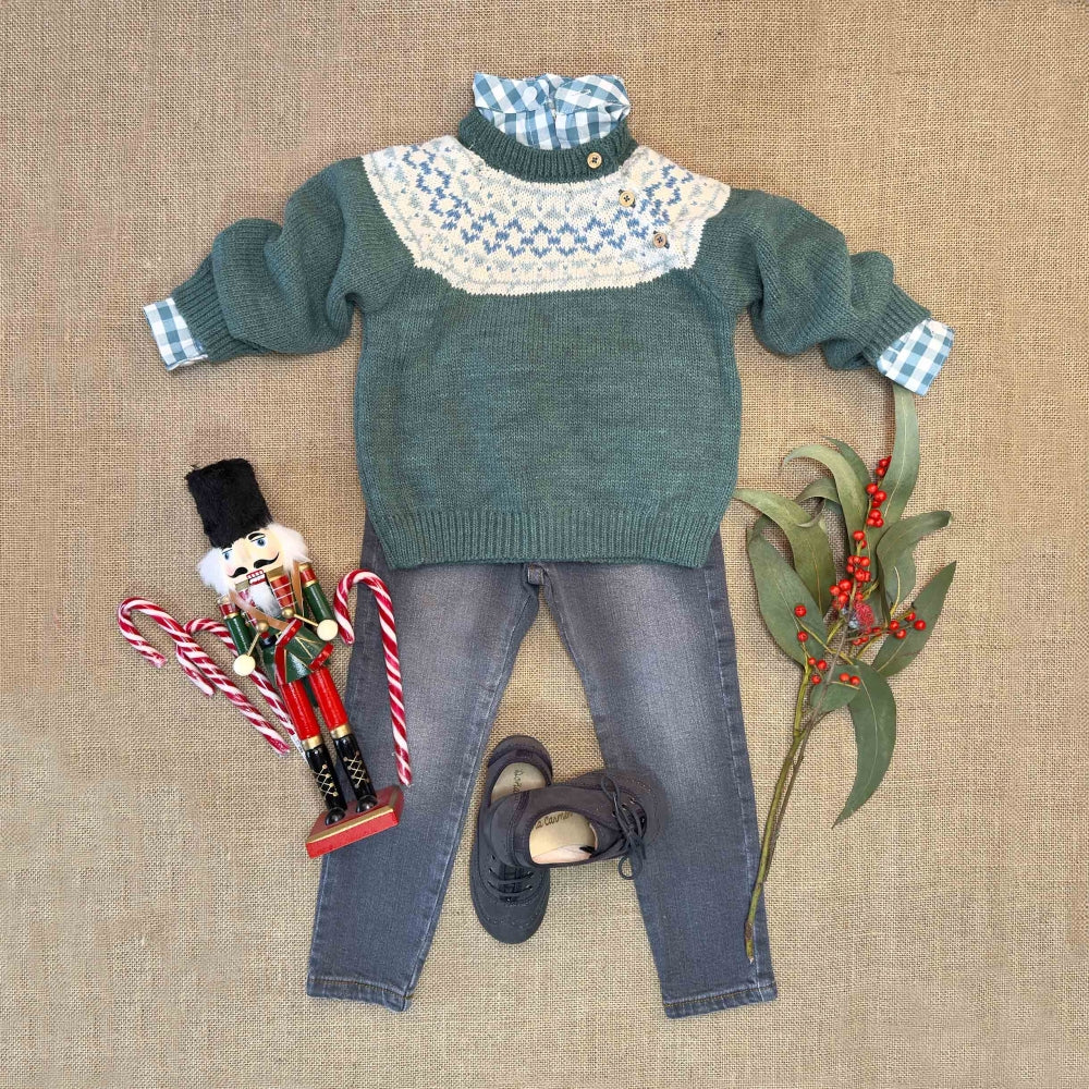 Jersey Niño Greca Oliva
