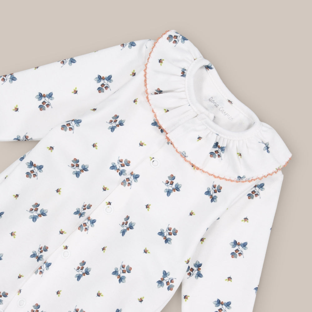 Pigiama in cotone con volant di ghiande