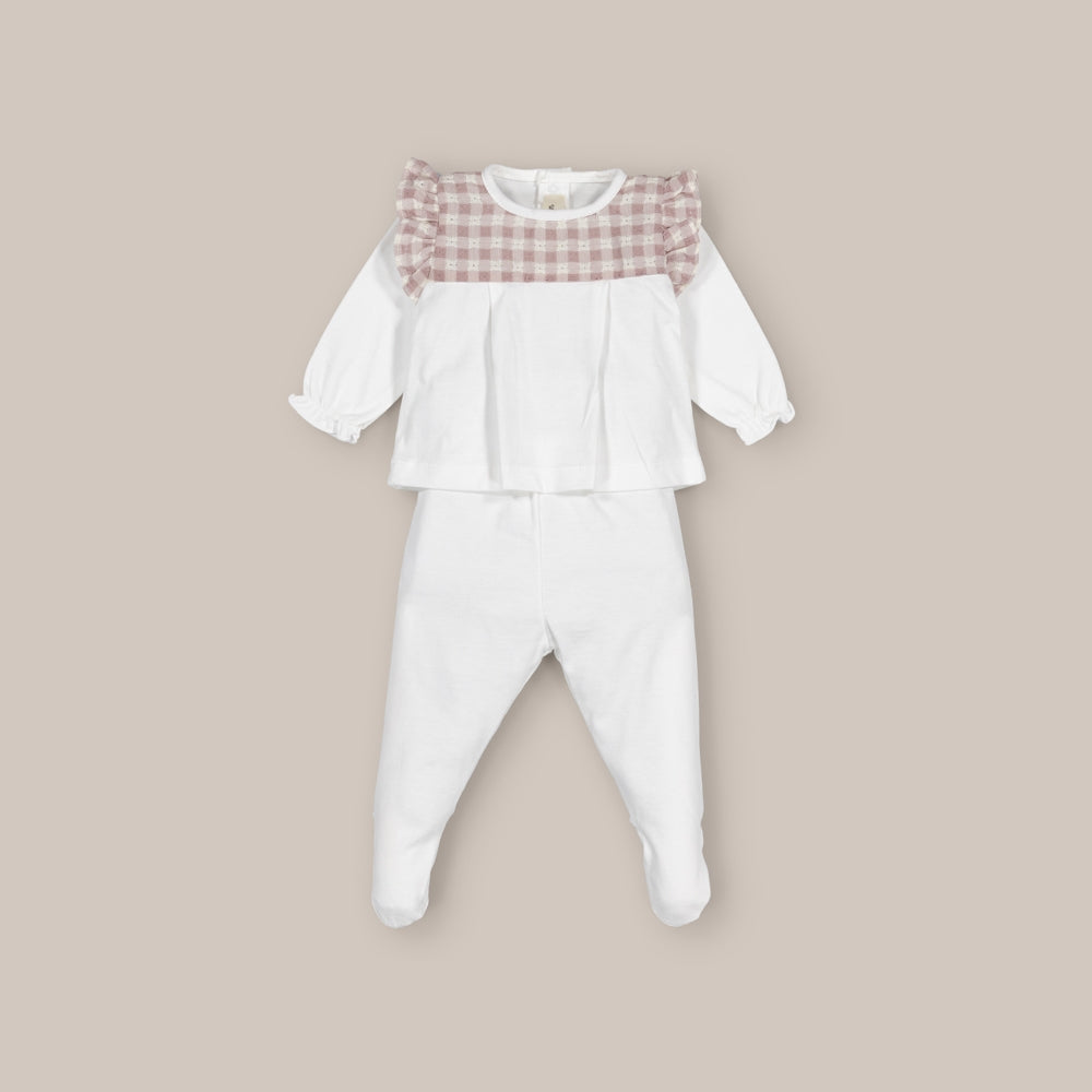 Conjunto de bebê 2 peças Vichy Rosa