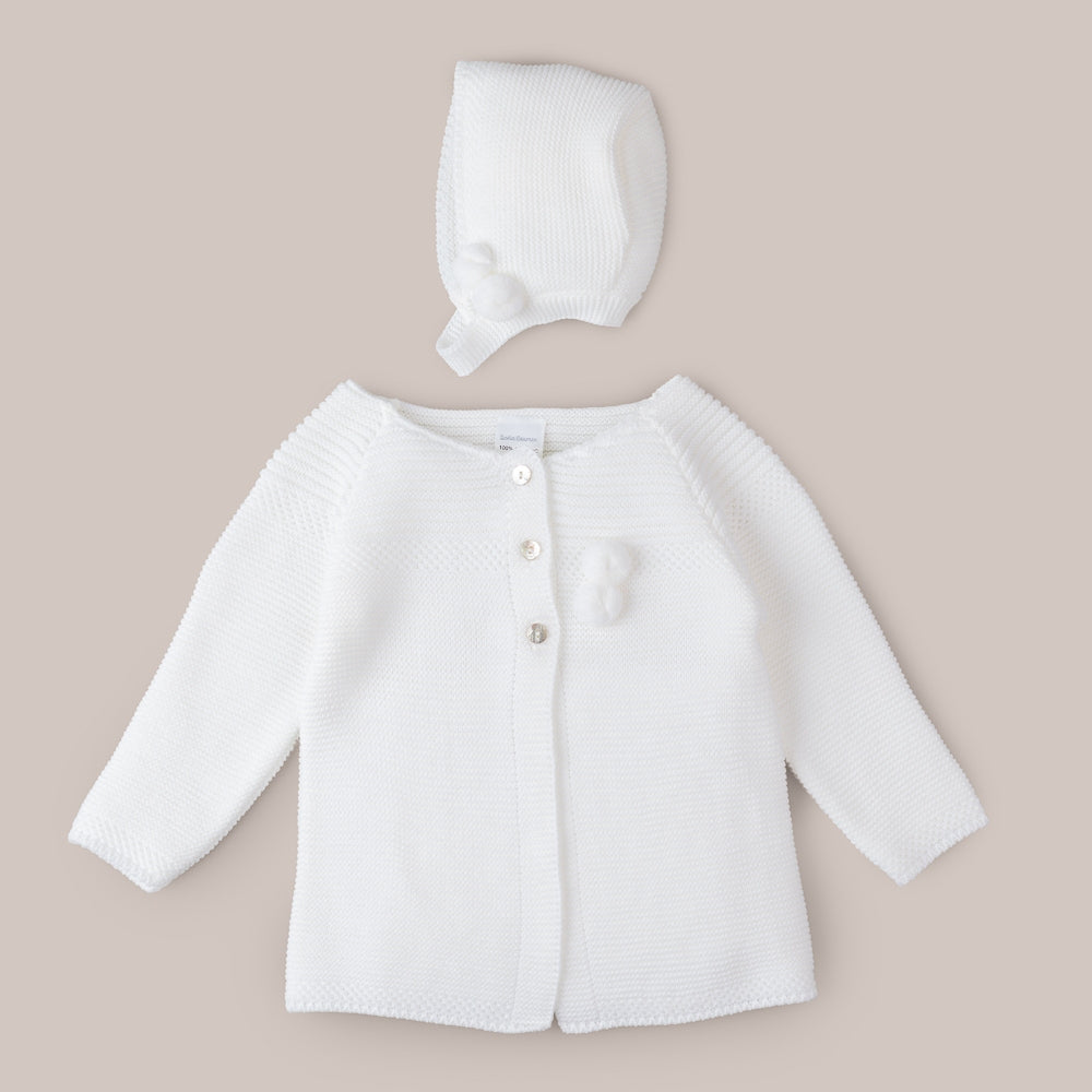 Cappotto in lana con pompon