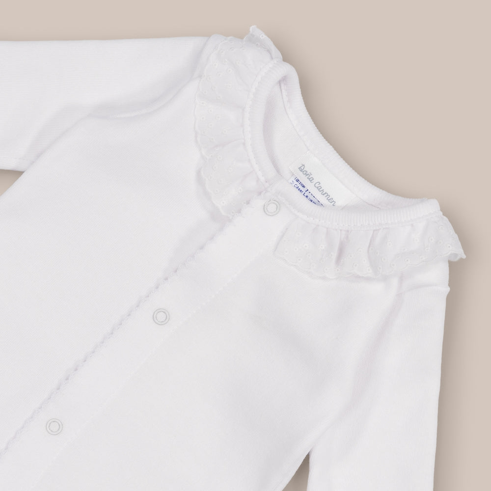 Pyjama bébé en coton à volant brodé