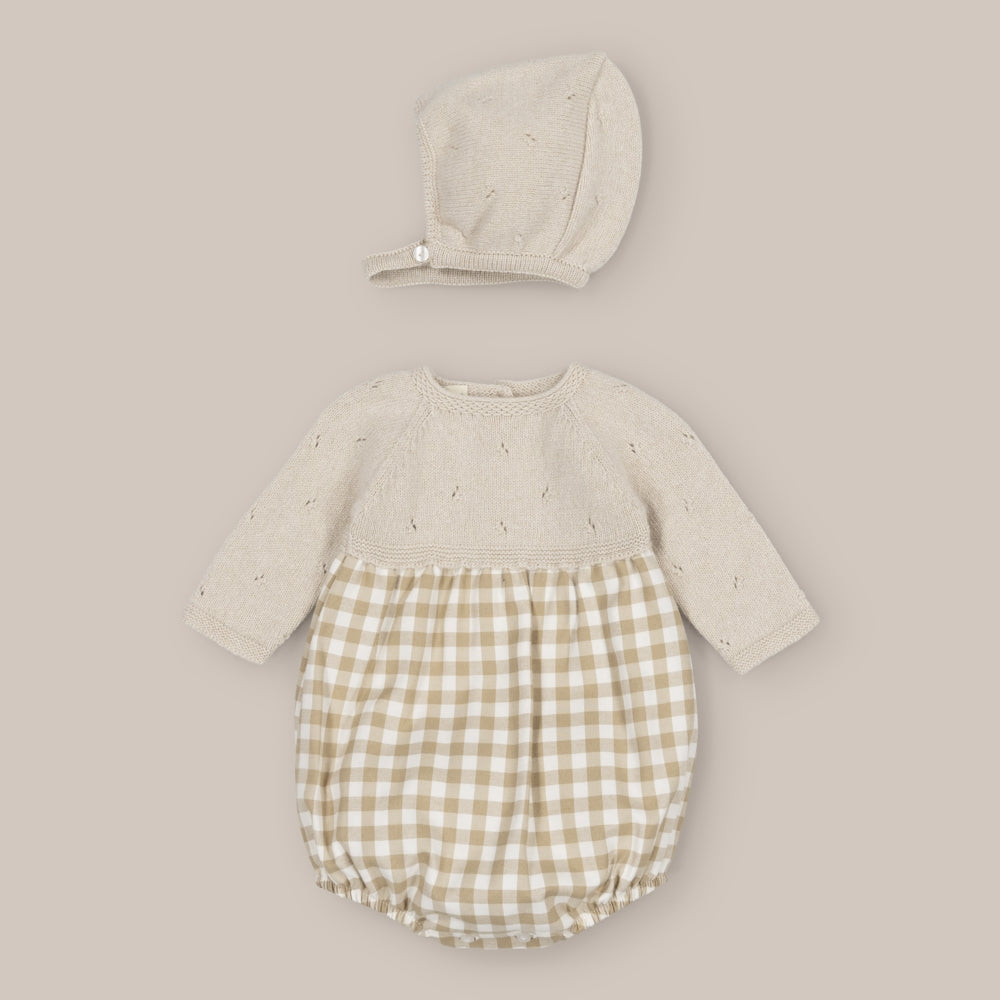 romper Cashmere with Bonnet