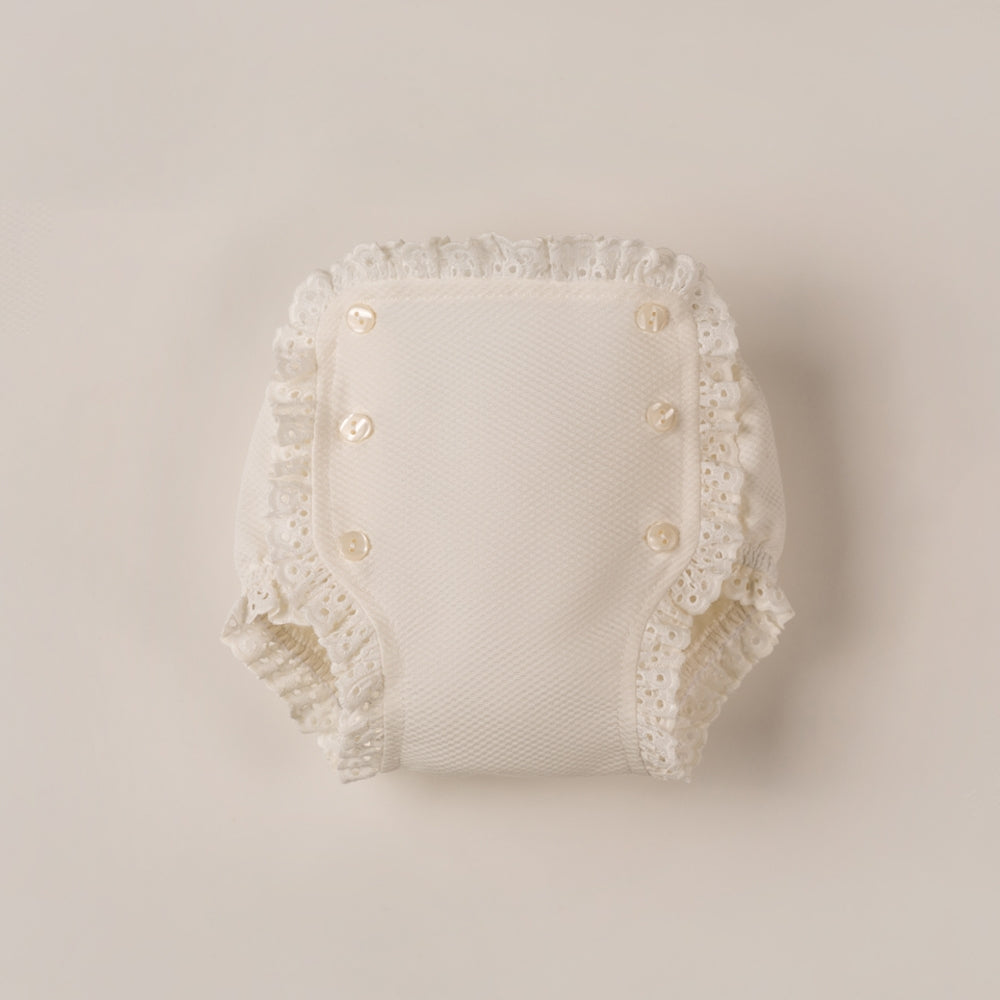 Baby bloomer Piqué Puntilla